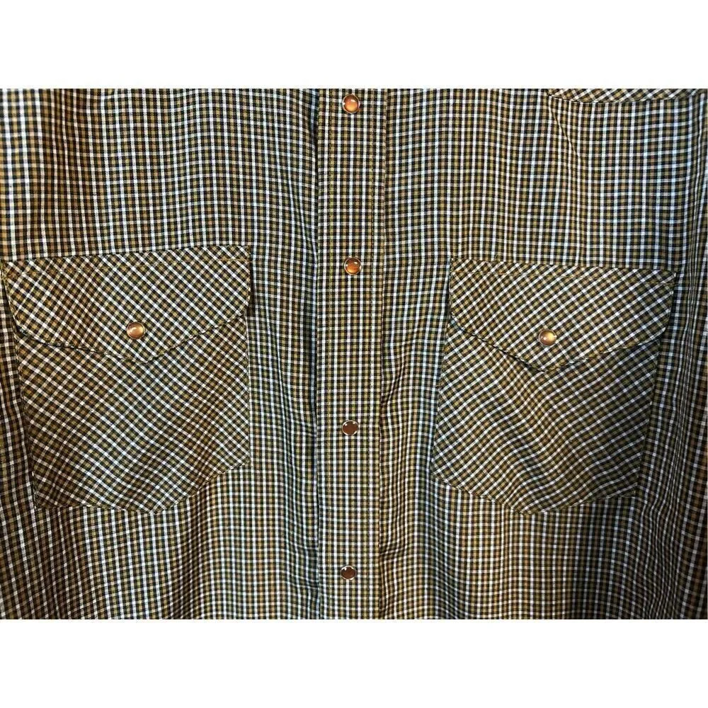 Vintage Classic Western pearl snap plaid shirt, size XL (4994)